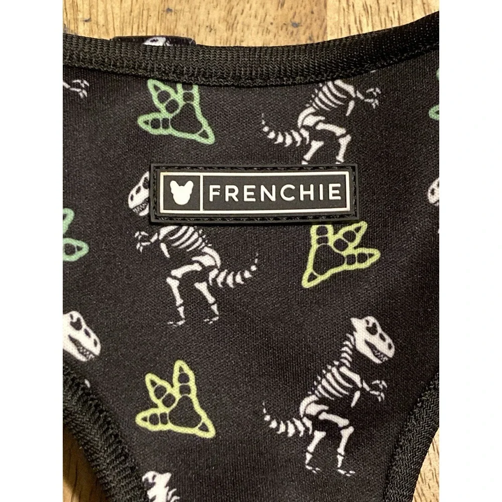 Frenchie Dog Harness T-Rex Bones Halloween Reversible Size M